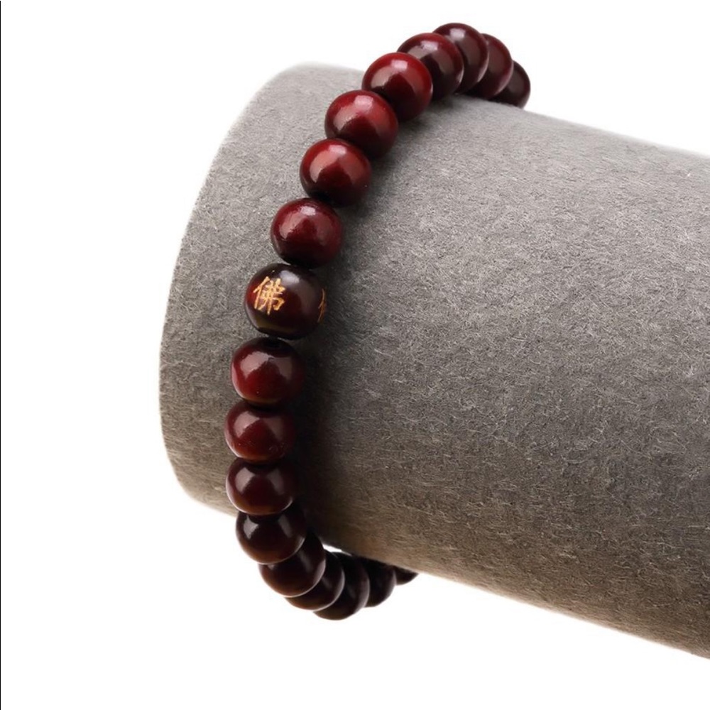 Maroon Sandalwood Buddhist Bead Bracelet